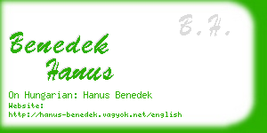 benedek hanus business card